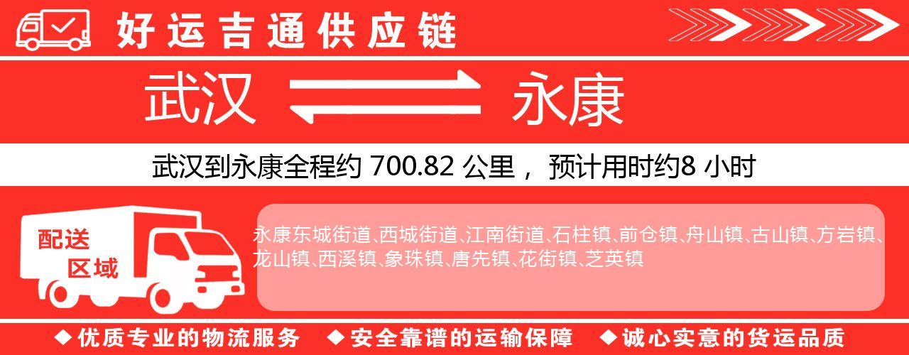 武汉到永康物流专线-武汉至永康货运公司