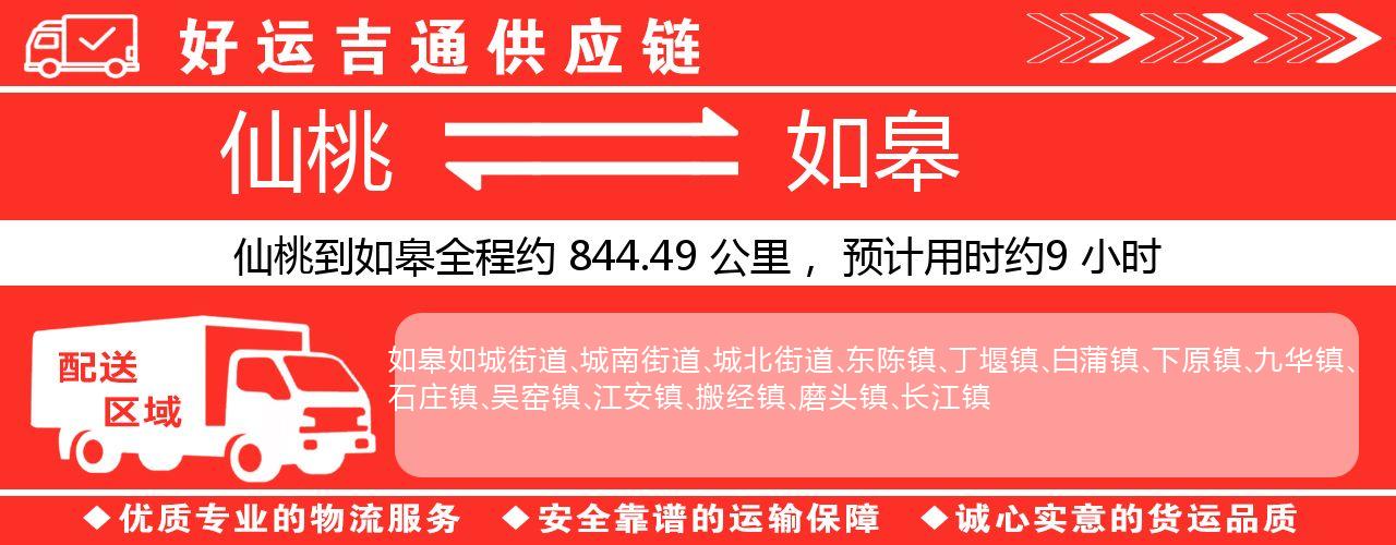 仙桃到如皋物流专线-仙桃至如皋货运公司