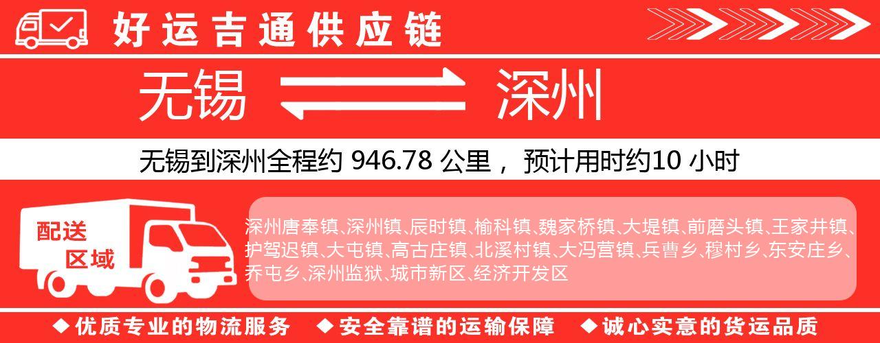 无锡到深州物流专线-无锡至深州货运公司